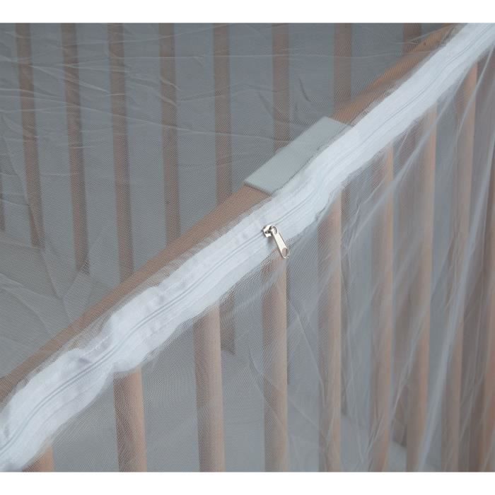 TINEO mosquito net for bed - Easy opening with zip - Compatible with 60x120 or 70x140 cm bed
