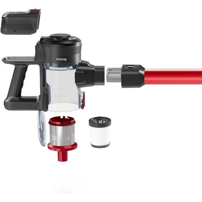 H.Koenig UP600 - Broom vacuum - Autonomy: 35 min - 22.2 V - 2 speeds - Power 120W - 3 Accessories - 0.8L