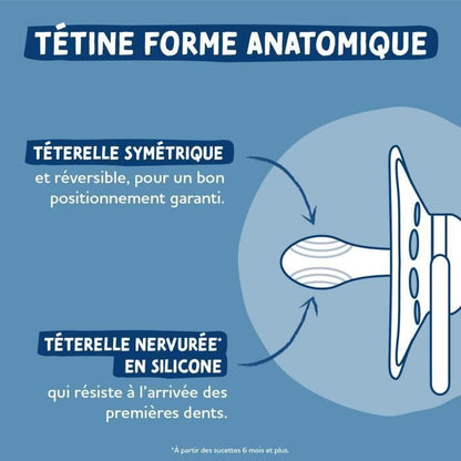 Duo anatomical pacifiers - DODIE - EDL A103 - +6 months - Red panda