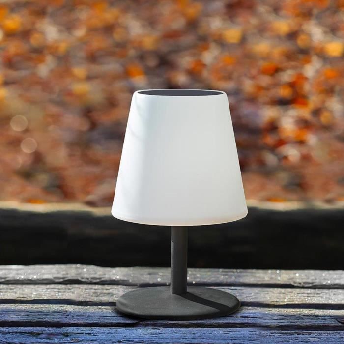 Solar and rechargeable table lamp - LUMISKY - STANDY TINY SOLAR - H25 cm - Warm white and dimmable white LED