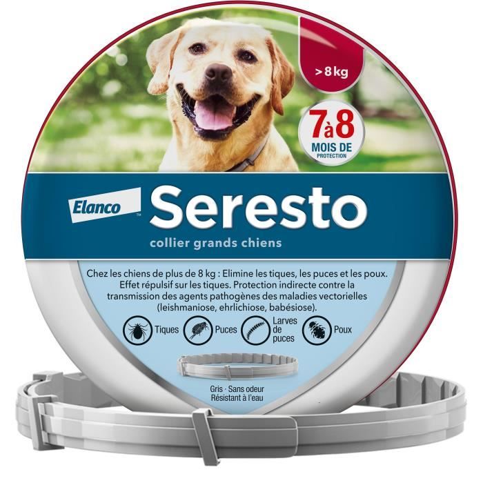 Seresto Dog Anti-Puaces and Anti-Tiques Collar +8kg 1 Unit
