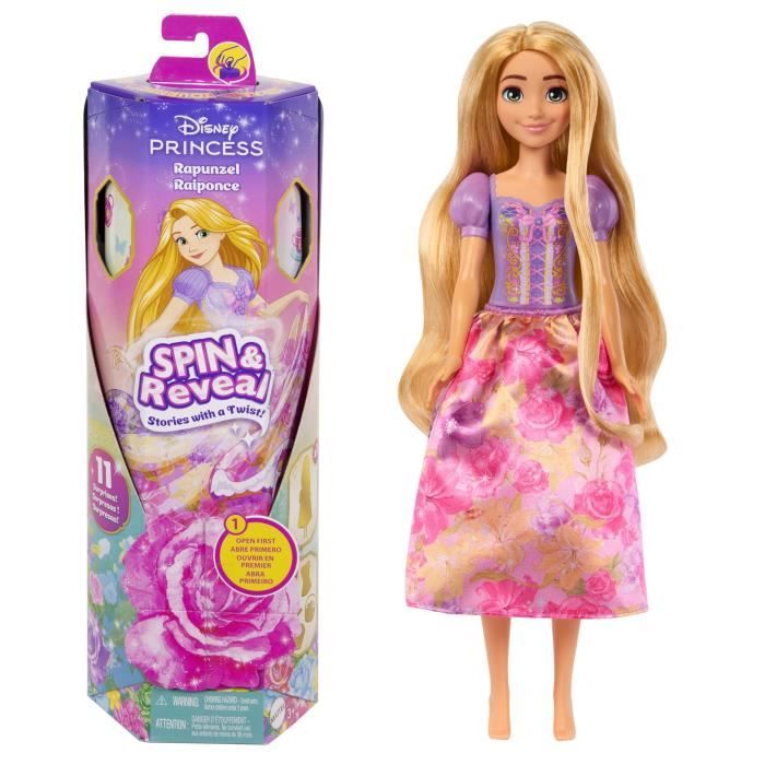 Spin & Reveal Rapunzel Mattel Disney Princess Doll with Surprises HTV86