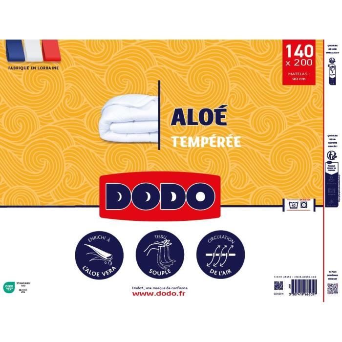 DODO ALoe Duvet 140x200 cm - Temperate - 300G/m² - Single Duvet - Soft and Comfortable - White