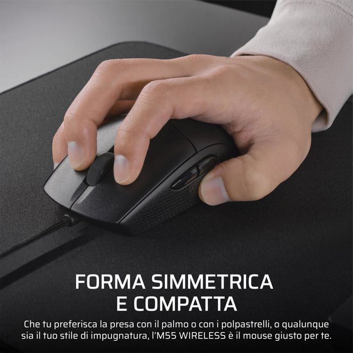 Wired Gaming Mouse - CORSAIR - M55 Wired - 16,000 DPI - Ergonomic - RGB Backlighting