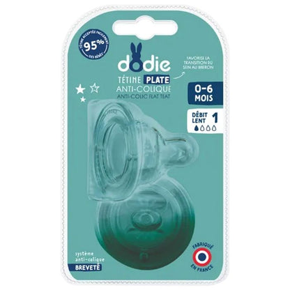 DODIE Wide Neck Flat Teat 0-6 Months Silicone