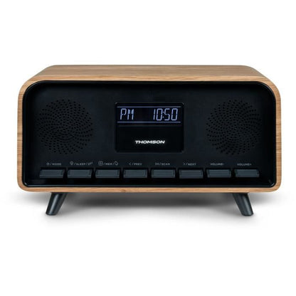 Bluetooth Alarm Clock Radio - THOMSON - Vintage Cosy - 30W, FM Radio, Dual Alarm, LCD Screen, USB-C Charger, 230V Power Supply