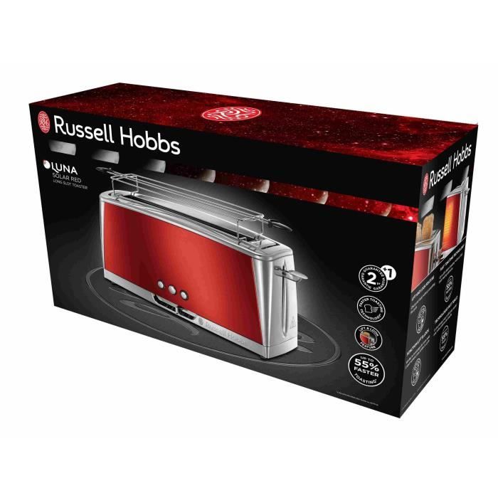 RUSSELL HOBBS 23250-56 - Luna Toaster - Fast Toast Technology - Solar Red