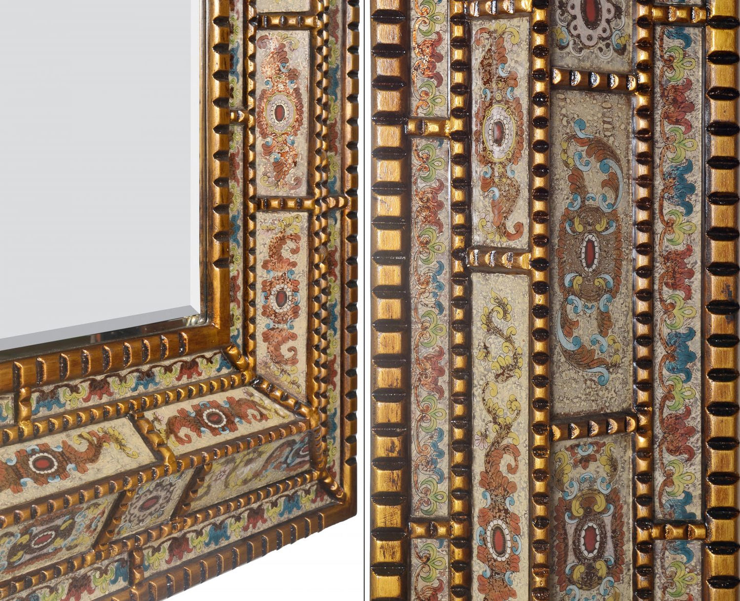 Peruvian Painted Glass Mirror