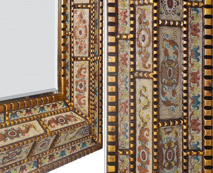 Peruvian Painted Glass Mirror