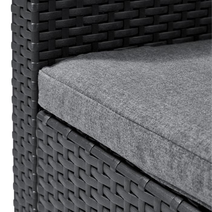 Garden armchair with cushion - resin - Allibert by Keter - Sanremo - Gray Graphite