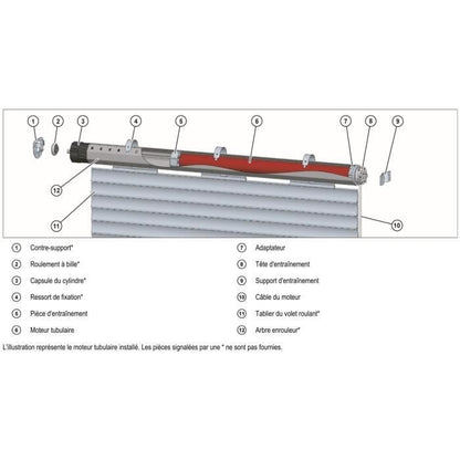 Wired roller shutter motor RM10MS SUPERROLLO - SR20110 - Diameter 40 mm - 10 Nm - Max. curtain weight 22 kg