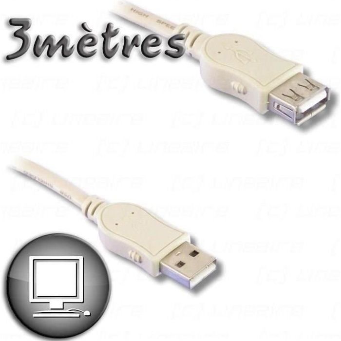Extension cable USB 2.0 A male / A female 3m