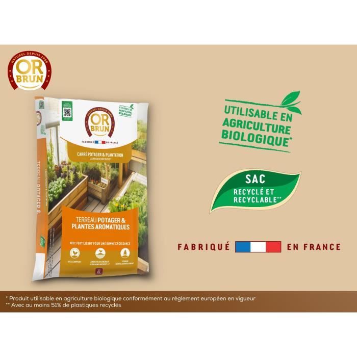 Vegetable soil & Aromatic plants - OR BRUN - OBRTARO6U - 6L - Fast growth