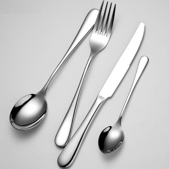 Cutlery set - ARTHUR MARTIN - AM2202 - 24 pieces - Stainless steel - Polished mirror finish with matte handle
