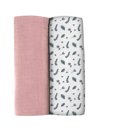 BEABA, Box 2 SLIPS 120cm - Dusty Pink / Floral Countryside