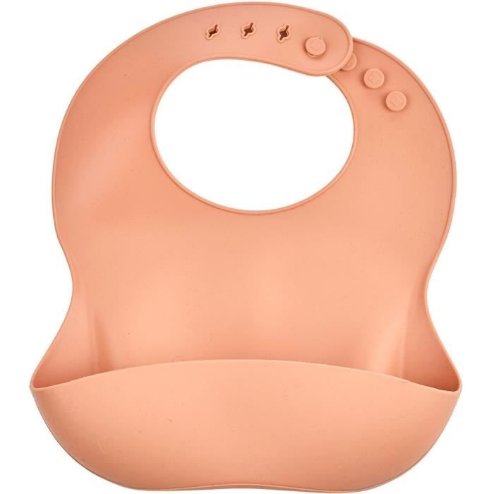 SET OF 2 SILICONE BIBS 1 CACTUS GREEN + 1 PEACH