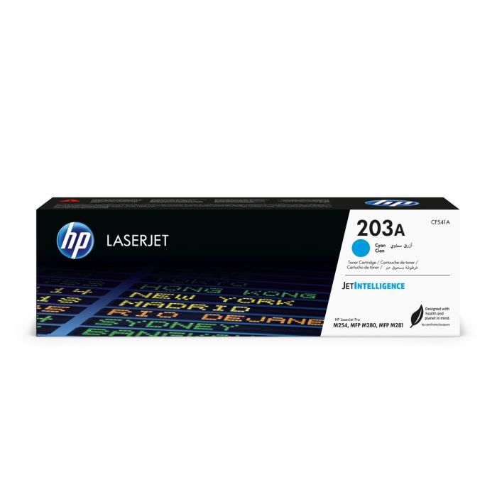 HP 203A Genuine Cyan LaserJet Toner (CF541A) for HP Color LaserJet Pro M254 / M280 / M281