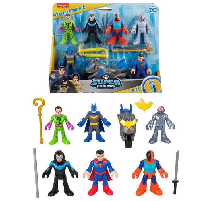 Imaginext-DC Super Friends-Deluxe Figure Set with 9 Elements - Imaginext - HXF94
