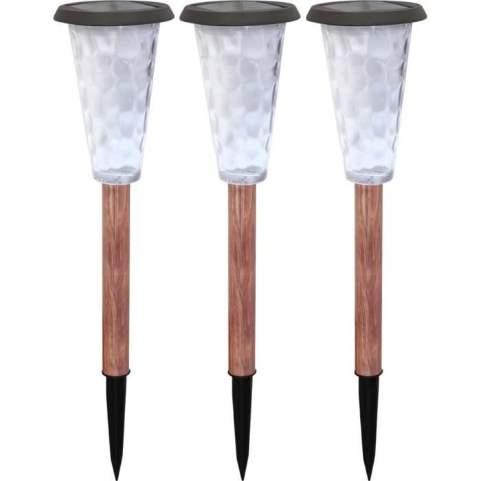 Set of 3 solar beacons - Canopo - 20 lumens - Beige