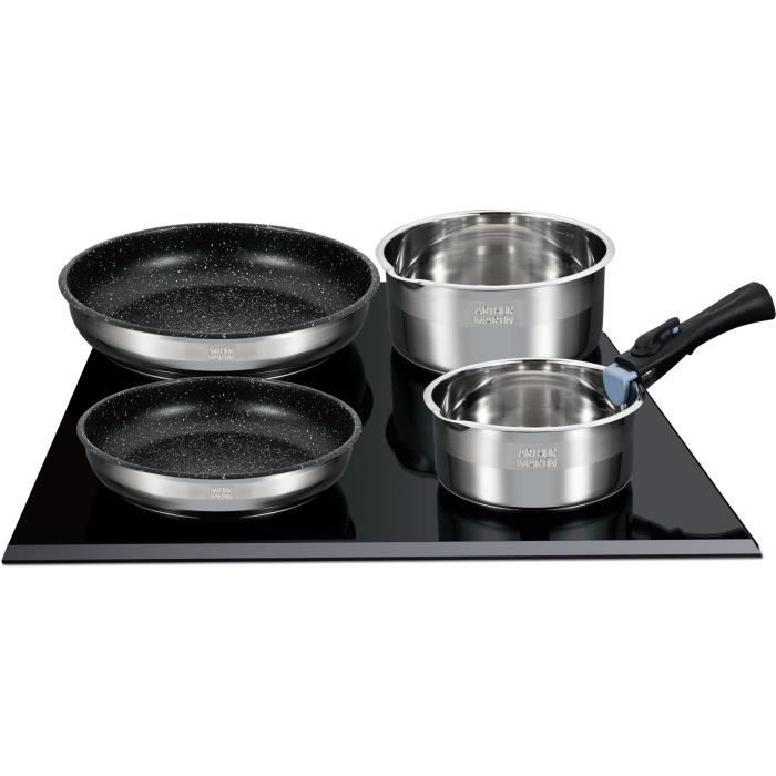 Induction cookware set - Arthur Martin - AM1275 - Stainless steel - 15 pieces - Removable handle - All hobs including induction