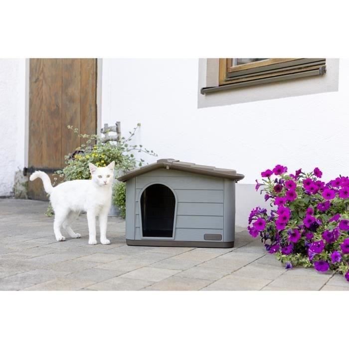 House for cats Paola Eco Kerbl - 60 x 51 x 41 cm - gray and brown - recycled plastic