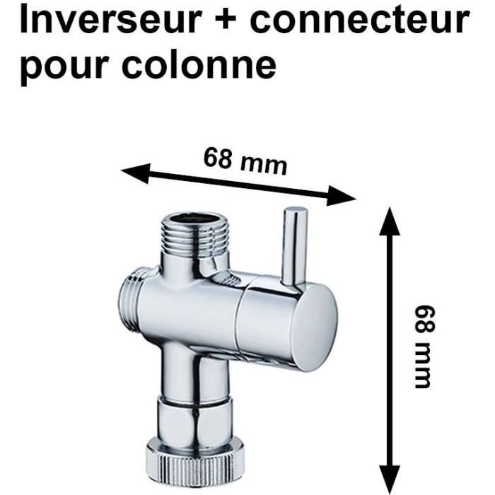 Shower column diverter and connector - Standard - EDOUARD ROUSSEAU - Chrome
