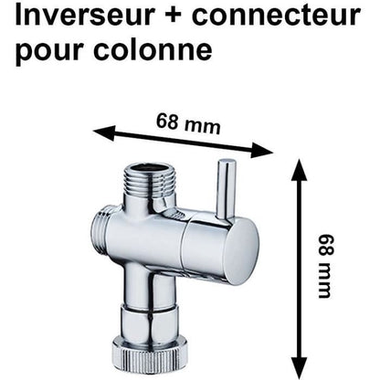 Shower column diverter and connector - Standard - EDOUARD ROUSSEAU - Chrome