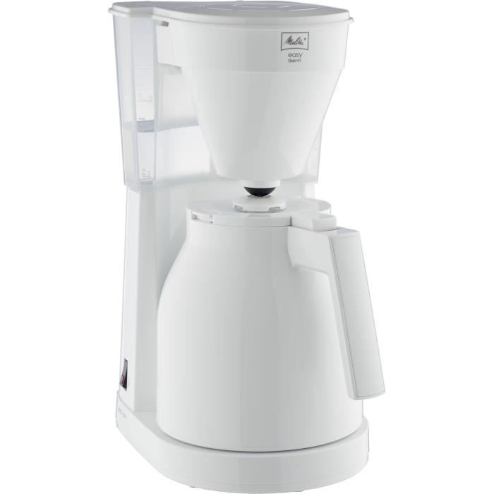 Melitta Easy Therm II 1023-05 White -Cafetiere -Thermo -pot has a hand, Tank of transparent water -Blanc
