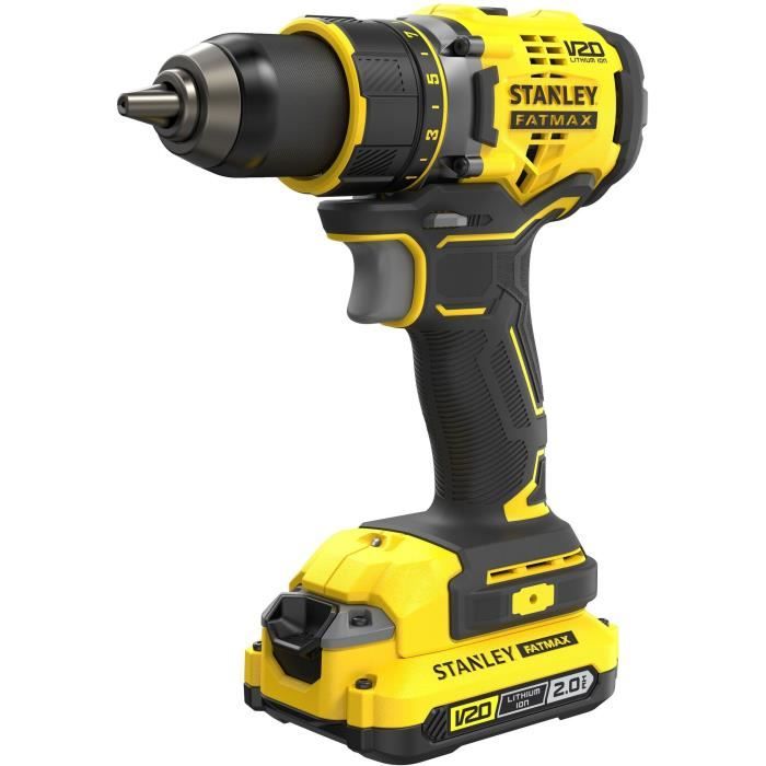 80 Nm Brushless Lithium 18V Drill Driver - 2 x 2Ah Batteries - STANLEY FATMAX V20 - SFMCD720D2K-QW