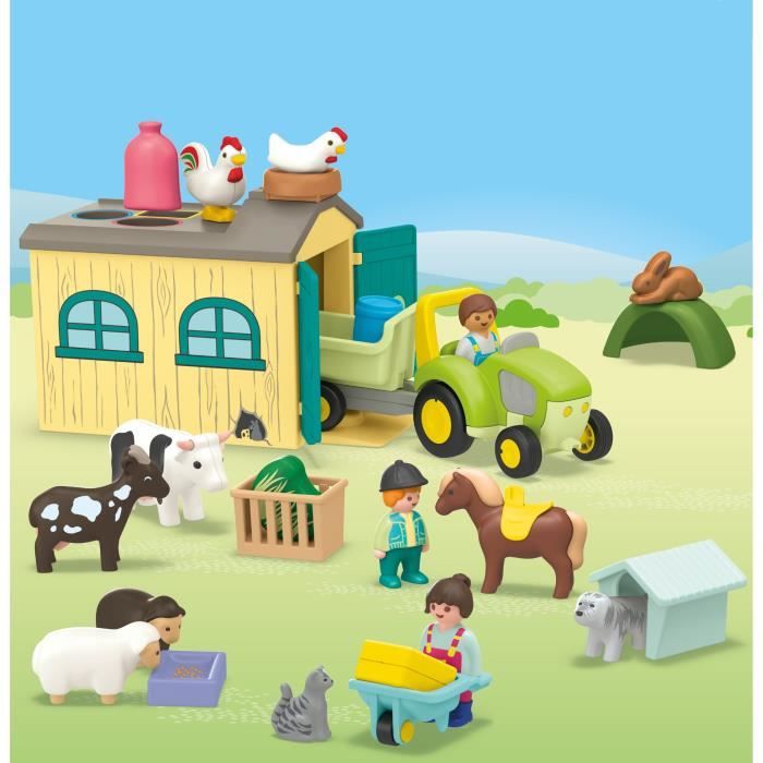 PLAYMOBIL Junior 71656 Farm tractor and animals, characters, For baby and child, From 18 months