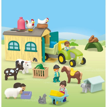 PLAYMOBIL Junior 71656 Farm tractor and animals, characters, For baby and child, From 18 months