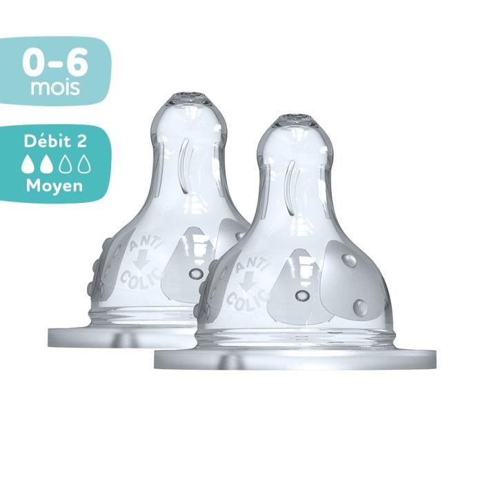 DODIE Initiation Teat + Supernova round 3 speed - wide neck - 0-6 months - flow silicone 2 - set of 2