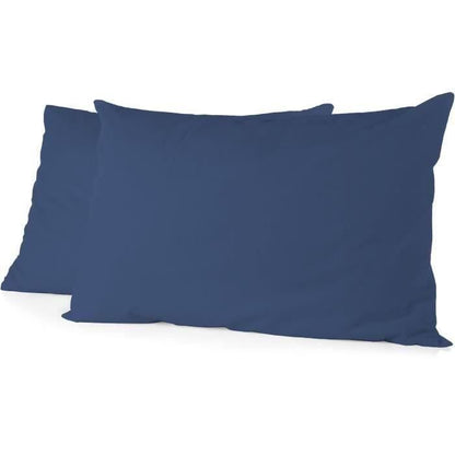 LOVELY HOME Set of 2 rectangular pillowcases - 50 x 70 cm - 100% cotton - Blue