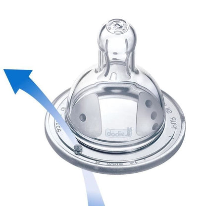 DODIE Initiation Bottle + 330ml BLUE FIREFIGHTER - +6 months - round teat 3 speeds - flow 3