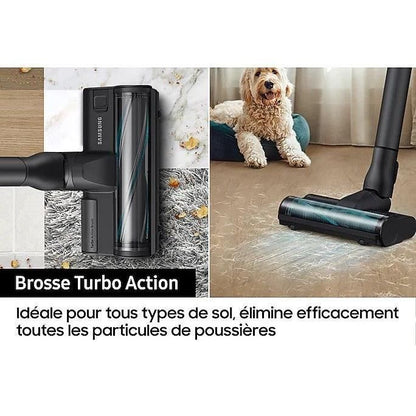 SAMSUNG Jet 75E Turbo VS20B75B1R4 - Broom vacuum cleaner - 200 AW power - 60 minutes of autonomy - 2-in-1 charging station