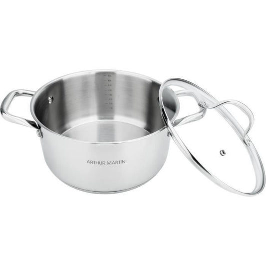 AM2513 Arthur Martin Stockpot 28 cm with lid  Stainless Steel  All heat sources including induction