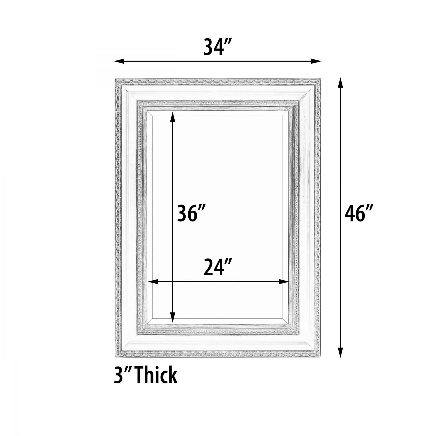 Classic Contour Mirror 24X36 Black Gold