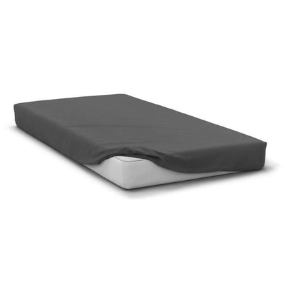 Fitted sheet - HOME LINGE PASSION - HP71766 - 140 x 190 cm + 30 cm bonnet - Microfiber - 82 g - Anthracite gray