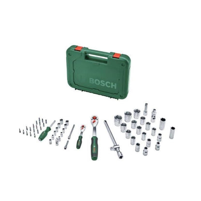 Bosch 57-piece ratchet set 1/4 + 1/2 (for various DIY projects 55 high-torque accessories Softgrip carrying case)