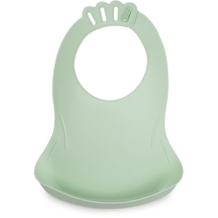 SET OF 2 CELADON GREEN BIBOU BIBS - CHARM GREY
