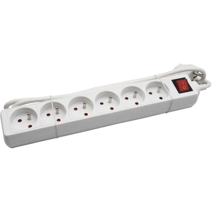 Household unit - GAO - 6 sockets - With switch, 1.4m cable, child protection