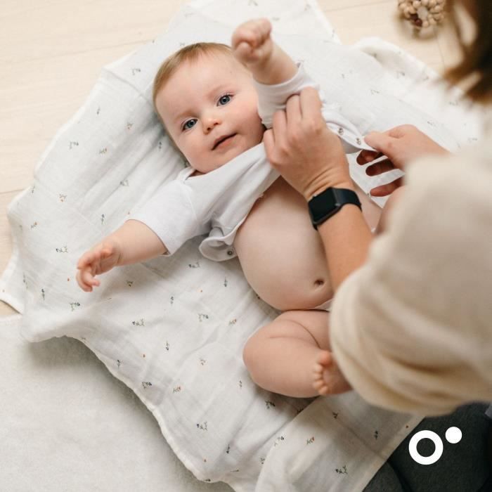Pack of 3 swaddles - DOOMOO - Organic cotton gauze - Oeko-Tex certified - Beige