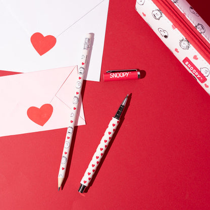 Peanuts Snoopy Pencil case + pen and pencil