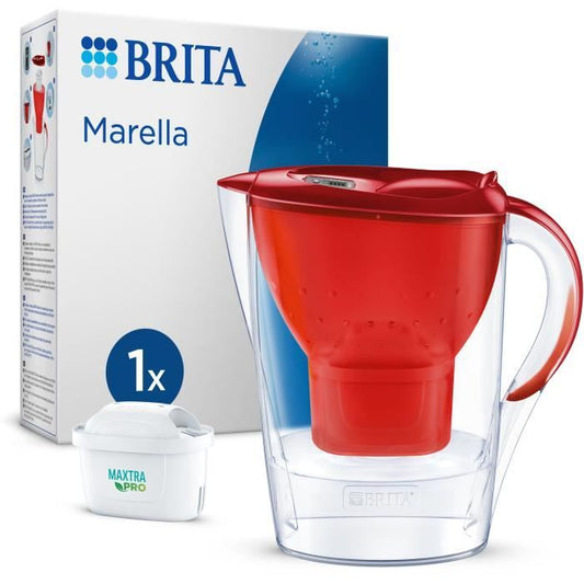 Brita Carafe filter Marella Red (2.4L) included 1 filter cartridge Maxtra pro All-in-1