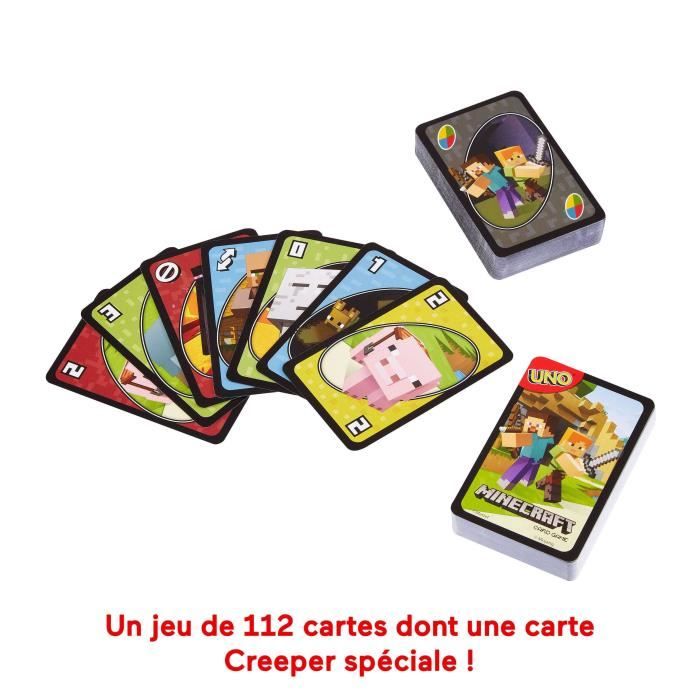 Mattel Games - Uno Minecraft - Card game - Ages 7 and up - UNO - FPD61