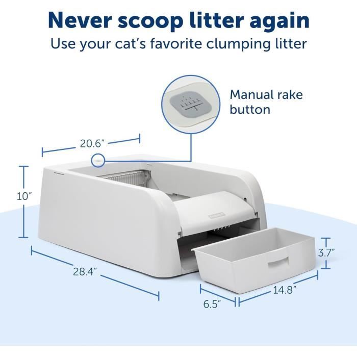 Self-cleaning litter box - PETSAFE - CLUMPING - Connected - White