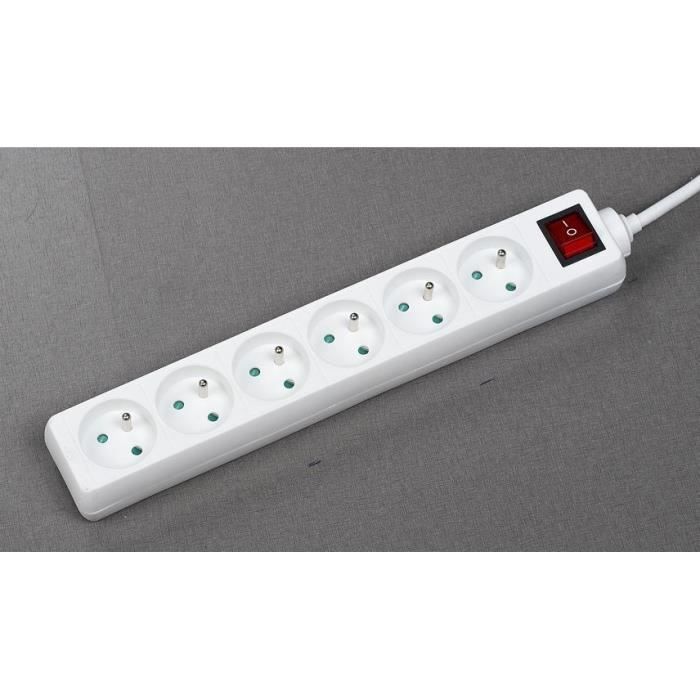 Household unit - GAO - 6 sockets - With switch, 1.4m cable, child protection