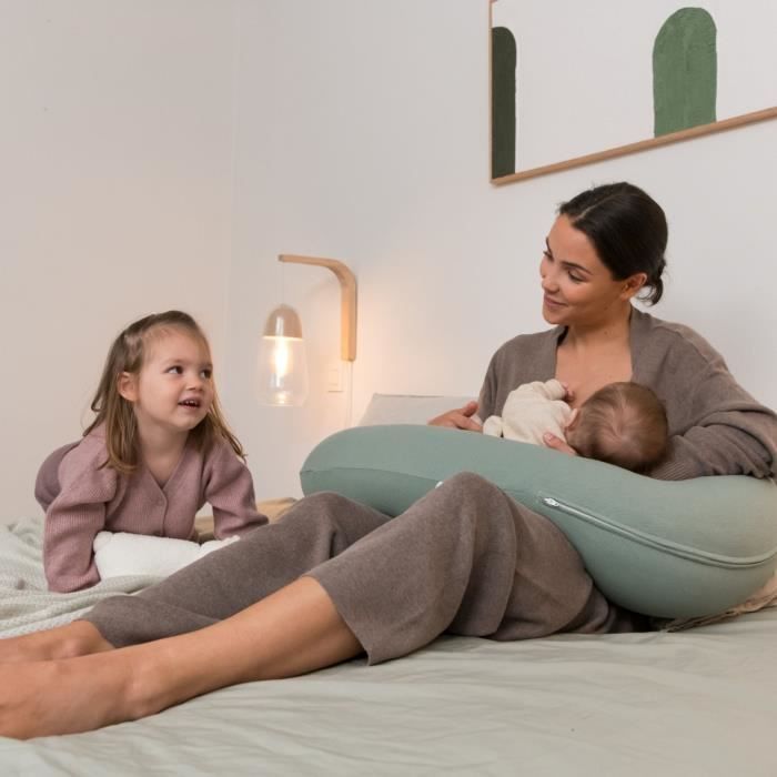 doomoo Maternity Pillow and Nursing Pillow Buddy, Ultra Comfort, Oeko-Tex Certified, Tetra Jersey Green