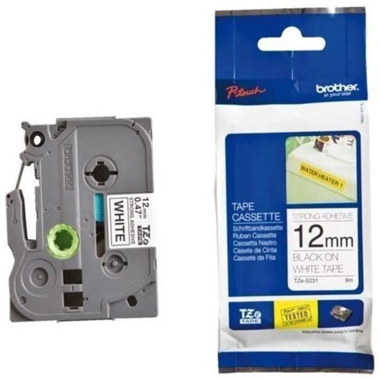 BROTHER P-TOUCH TZE-S231 Label Printer Tape - 12mm