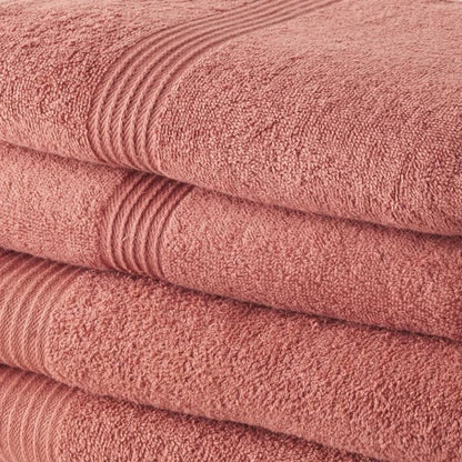 TODAY Set of 2 Bath Towels 50x100 cm + 2 Bath Towels 70x130 cm Terracotta 100% cotton